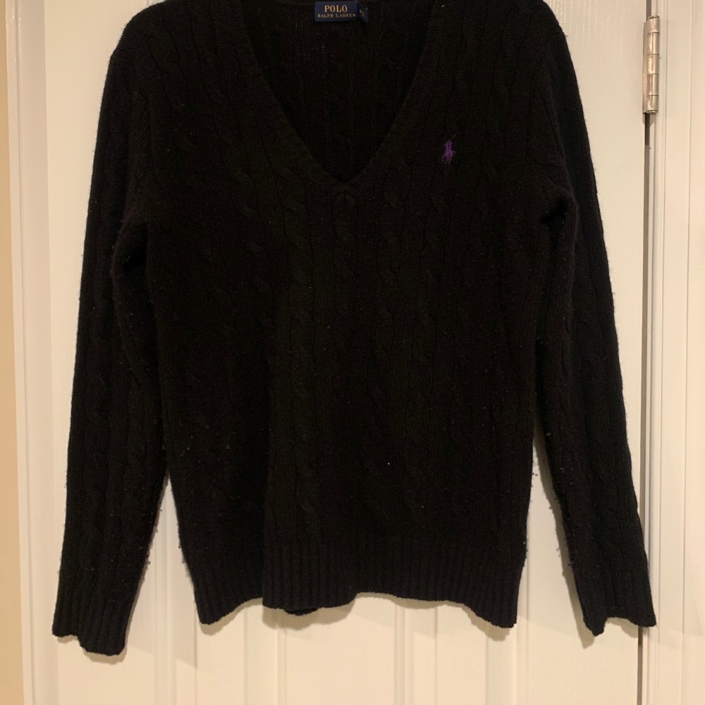Black knit Polo pullover